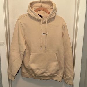 H&M women’s regular fit cream color, hoodie,    SZ M drawstring, kangaroo pocket